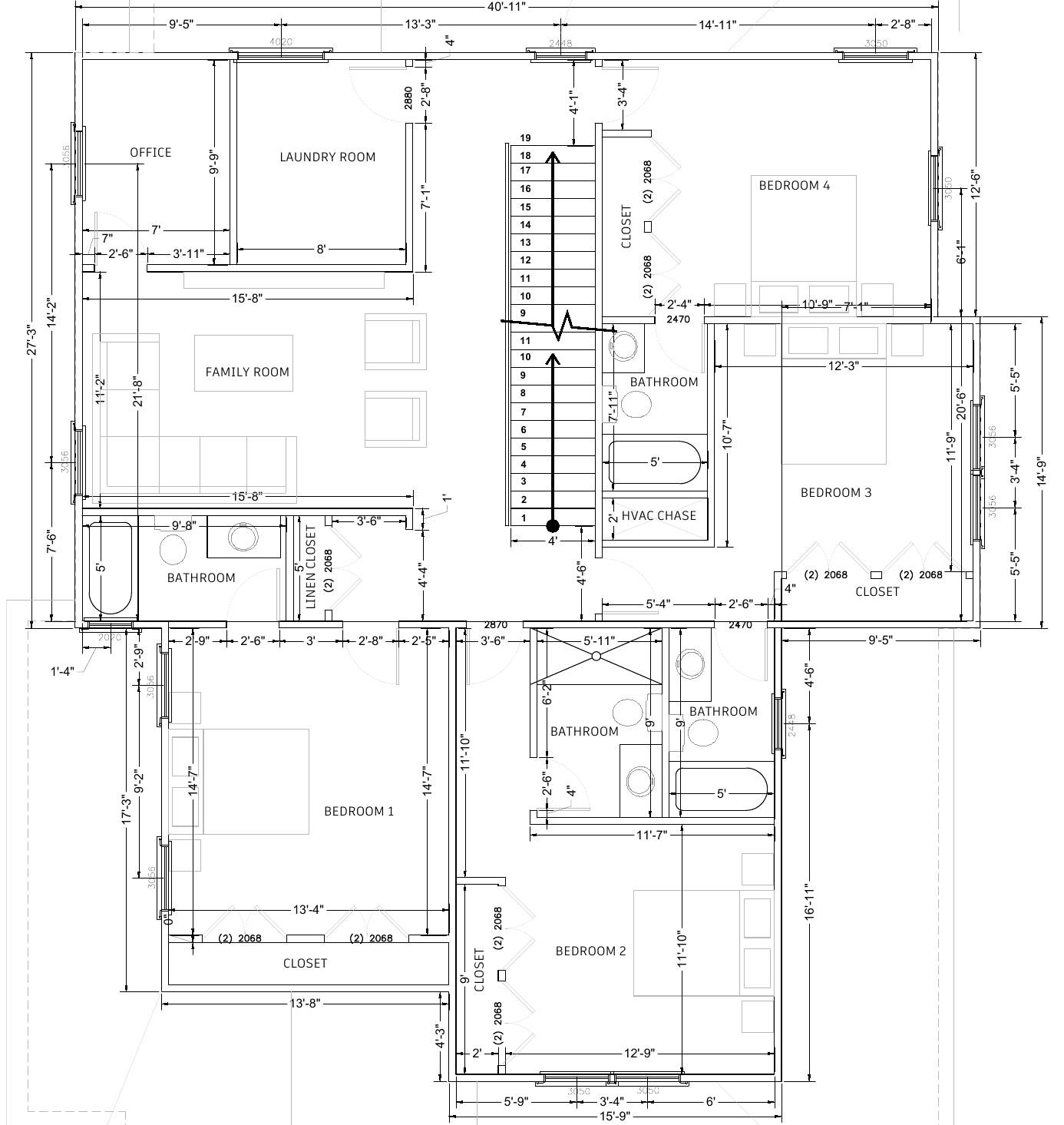 Second floor floor plan of 940 Kincade Drive